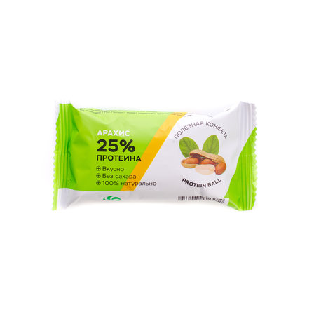Полезные конфеты HealthyBall Protein 28 гр (14 гр*2 шт) Арахис