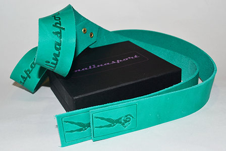 Кожаные лямки для тяги "MalinaSport" (цвет - бирюзовый) 1 пара