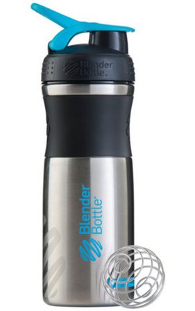 Blender Bottle SportMixer Stainless Black/Aqua [черный/аква] из нержавеющей стали 828 мл