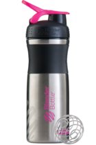 Blender Bottle SportMixer Stainless Black/Pink [черный/малиновый] из нержавеющей стали 828 мл