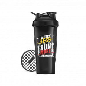 Шейкер черный "WORRY LESS RUN MORE" 700 мл