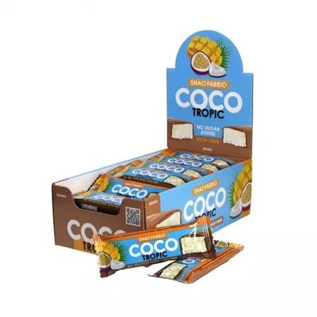 Snaq Fabriq Батончик глазированный с кокосовой стружкой (40 г) манго - маракуйя