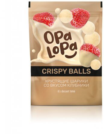 Opa Lopa Хрустящее драже без сахара (70 г) Клубника