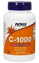 NOW Vitamin C 1000 mg + Rose Hips + Bioflavonoids (100 таб.)