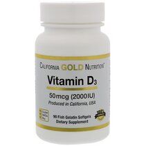 California Gold Nutrition Vitamin D3 2000 ME (90 капс)