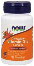 NOW Vitamin D3 1000 IU Chewable (180 паст) фруктовая смесь