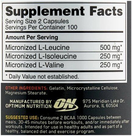 Optimum Nutrition BCAA 1000 (60 капс)