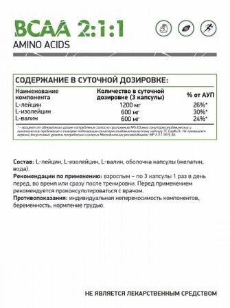 NaturalSupp BCAA 2:1:1 (60 капс)