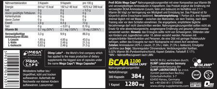 Olimp BCAA Mega Caps (120 капс) аминокислоты ВСАА в капсулах