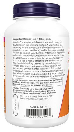NOW Foods Vitamin C - 1000 complex (180 таблеток) витамин С кальциум аскорбат