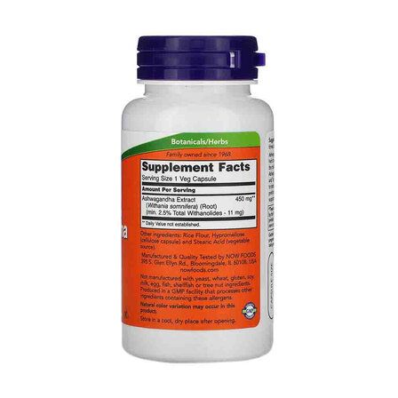 NOW Foods Ashwagandha Extract 450mg (90 вег. капс)