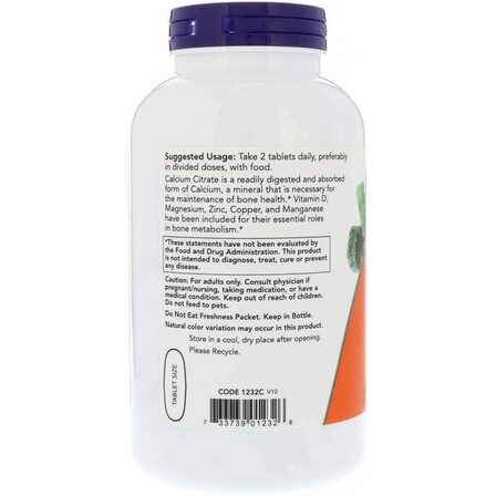 NOW Foods Calcium Citrate + Minerals and Vitamin D2 (100 таб.)
