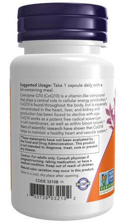 NOW Foods CoQ10 30 mg (60 капсул) антиоксидант Коэкзим Ку10