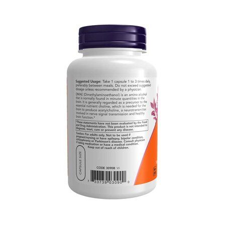 NOW Foods DMAE 250 mg (100 веганских капсул) диметиламиноэтанол