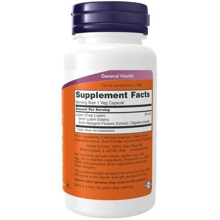 NOW Foods Lutein 20mg (from esters) (90 вег. капс)