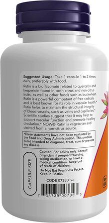 NOW Foods Rutin 450 мг (100 веганских капсул) рутин - витамин Р