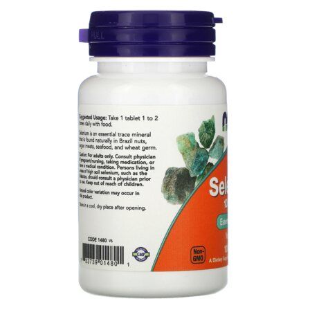 NOW Foods Selenium 200 mcg (90 веганских капсул) минерал селен