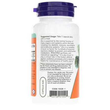 NOW Foods Zinc Picolinate 50 mg (60 веганских капсул) цинк пиколинат