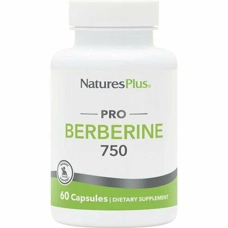 Natures Plus Berberine 750 мг (60 капсул) берберин для снижения глюкозы