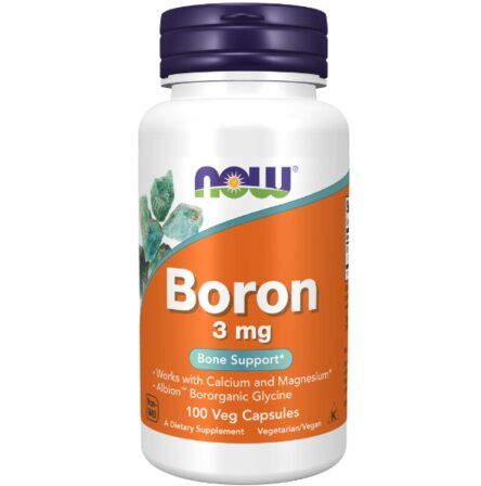 NOW Foods Boron 3 mg (100 веганских капcул) минерал бор глицин