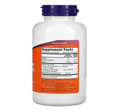 NOW Foods Glucosamine MSM (60 вег. капс.) комплекс для суставов и связок