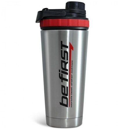 Be First Шейкер (800 мл) стальной с сеткой, чёрная крышка