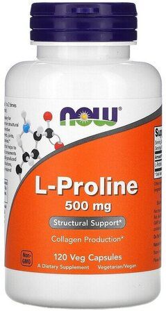 NOW Foods L - Proline 500 mg (120 вег. капсул) аминокислота Л - пролин