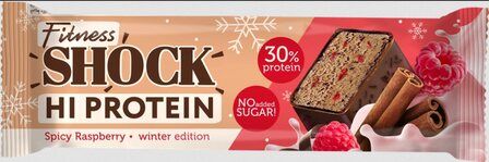 FitnesShock Батончик протеиновый глазированный (40 г) Пряная малина, без сахара