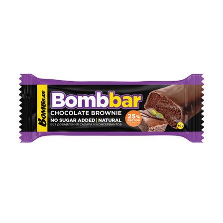 BOMBBAR Батончик глазированный 40 гр (Шоколадный брауни), без сахара