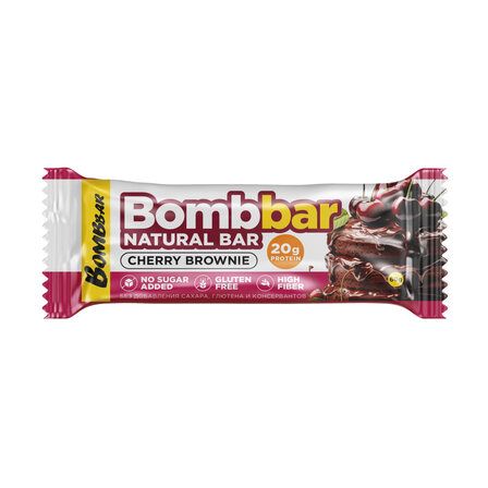 BOMBBAR Natural Bar Батончик неглазированный (60 г) Вишневый брауни 