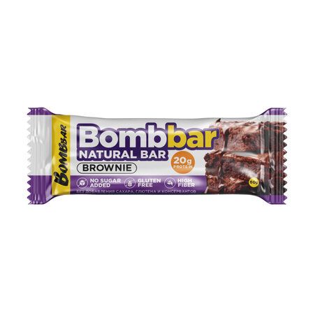 BOMBBAR Natural Bar Батончик неглазированный (60 г) Брауни 