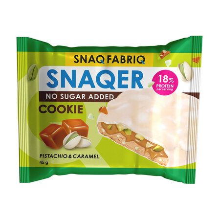 Snaq Fabriq Печенье в глазури Snaqer (45 г) Фисташка и карамель, без сахара