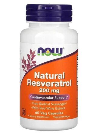NOW Foods Resveratrol 350 mg (60 вег.капсул) антиоксидант ресвератрол