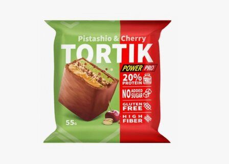 Power Pro пирожное "TORTIK" с фисташкой и вишней (55 г)