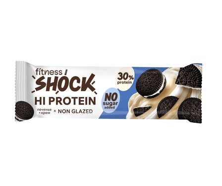 FitnesShock Hi Protein Батончик протеиновый неглазированный (60 г) Шоколадное печенье