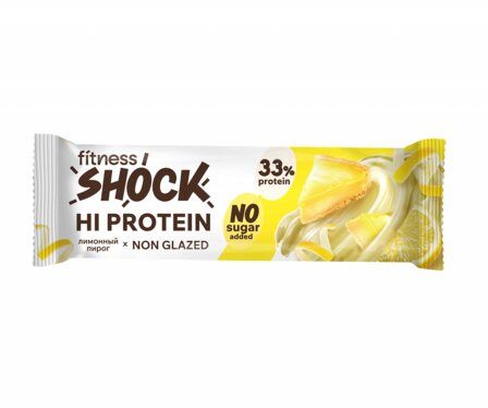 FitnesShock Hi Protein Батончик протеиновый неглазированный (60 г) Лимон