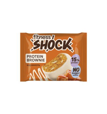 FitnesShock Protein Brownie Брауни протеиновый (50 г) вкус  - карамель