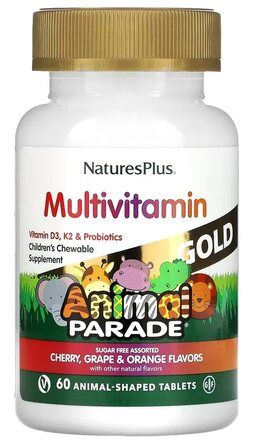 Natures Plus AP Multivitamin Gold (60 жевательных таблеток) детские витамины, мультифрукт