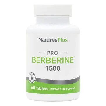 Natures Plus Berberine 1500 мг (60 таблеток) берберин для снижения глюкозы