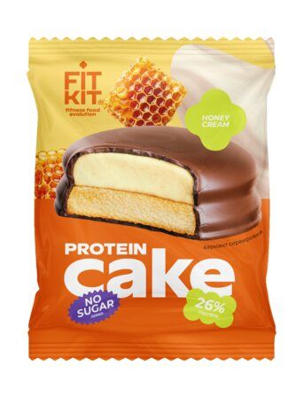 Fit Kit Protein Cake Протеиновое печенье с суфле (50 гр) медовый крем
