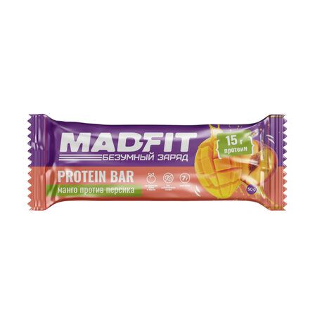 Mad Fit Батончик неглазированный Персик-манго 50г