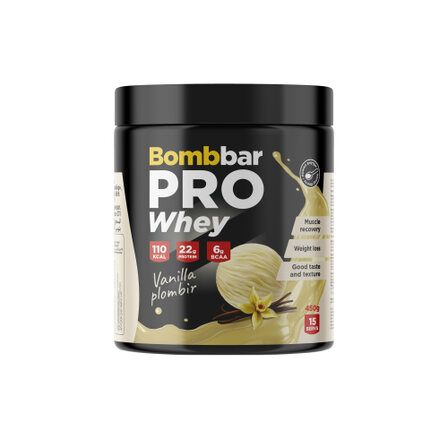 BOMBBAR Протеиновый коктейль Whey Protein (450 г) ванильное мороженое