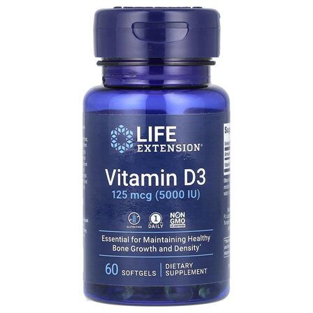 Life Extension Vitamin D3 (5000 UI), 60 софтгелевых капсул