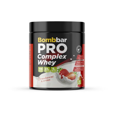 BOMBBAR PRO Complex Whey (450 г) Клубника со сливками
